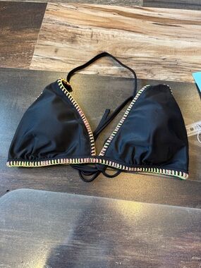 Popvil Solid Color Scallop Folklore Bikini Top